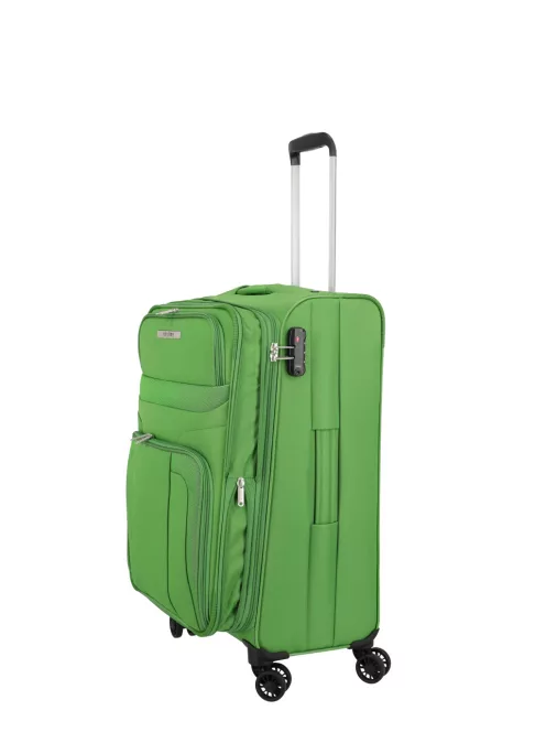 Travelite Skyline Orlando M zöld 4 kerekű bővíthető közepes bőrönd