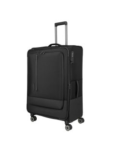 Travelite Crosslite fekete 4 kerekű óriás bőrönd