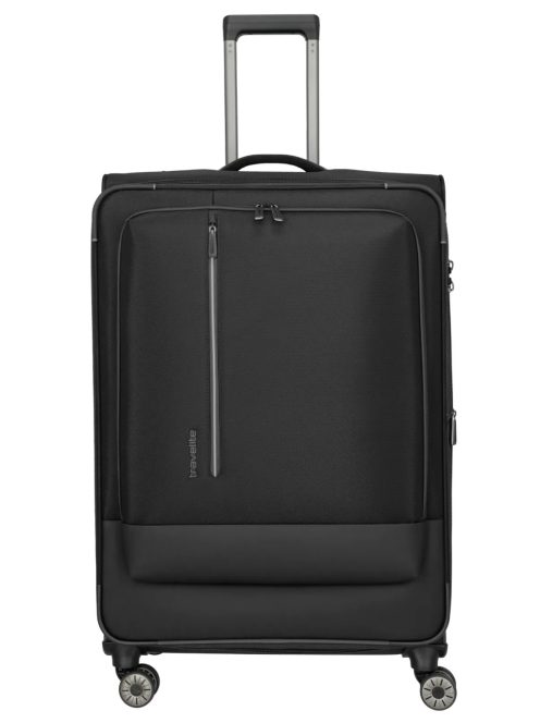 Travelite Crosslite fekete 4 kerekű óriás bőrönd