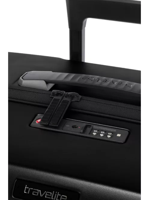 Travelite Millennium 4w M fekete bővíthető közepes méretű bőrönd