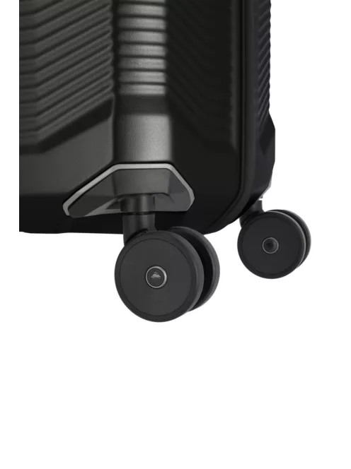Travelite Millennium 4w M fekete bővíthető közepes méretű bőrönd