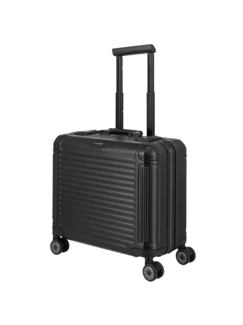 Travelite Next fekete alumínium 4 kerekű üzleti kabinbőrönd 79813-01