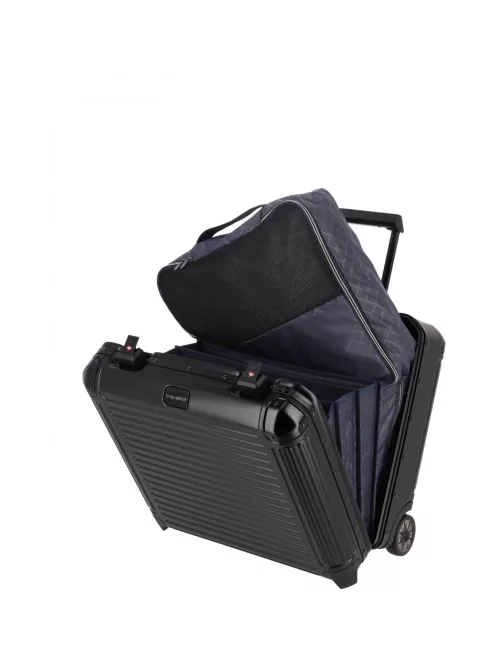 Travelite Next fekete alumínium 2 kerekű üzleti kabinbőrönd 79912-01