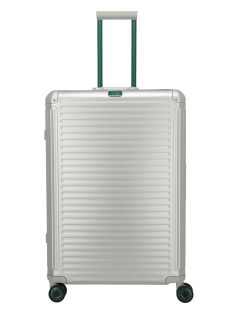   Travelite Next ezüst-zöld alumínium 4 kerekű csatos nagy bőrönd