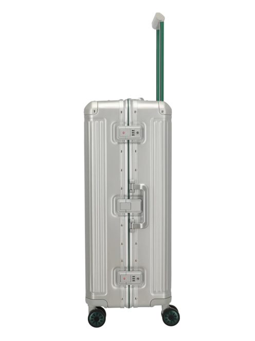 Travelite Next ezüst-zöld alumínium 4 kerekű csatos nagy bőrönd