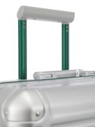 Travelite Next ezüst-zöld alumínium 4 kerekű csatos nagy bőrönd