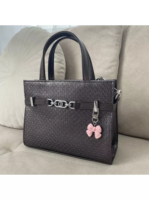 Rózsaszín masnis táskadísz és kulcstartó