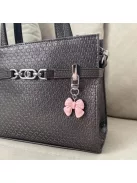 Rózsaszín masnis táskadísz és kulcstartó