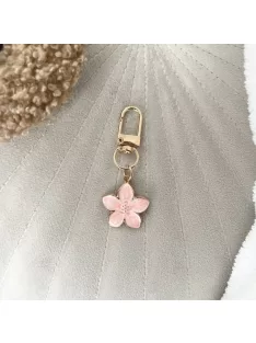   Rózsaszín cseresznyevirág kicsi táskadísz és kulcstartó