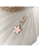 Rózsaszín cseresznyevirág kicsi táskadísz és kulcstartó