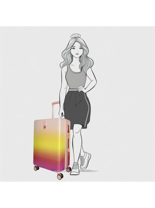 Enrico Benetti Havana pink 4 kerekű közepes bőrönd