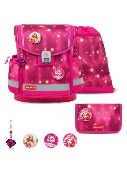 Belmil Classy Plus Pink Star elsős iskolatáska szett