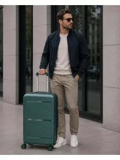   Benzi Barcelona 5899 M zöld közepes méretű bővíthető bőrönd
