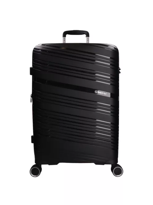 Benzi Malaga 5904 L fekete nagy méretű bővíthető bőrönd