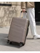 Benzi Malaga 5904 L szürke nagy méretű bővíthető bőrönd