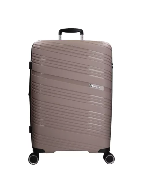 Benzi Malaga 5904 L szürke nagy méretű bővíthető bőrönd