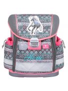 Belmil szürke-rózsaszín lovas lány iskolatáska szett
