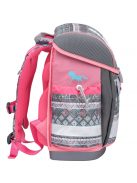 Belmil szürke-rózsaszín lovas lány iskolatáska szett