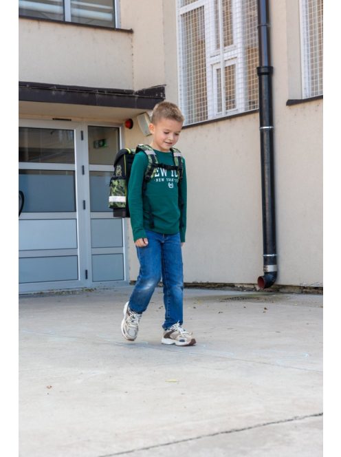 Belmil fekete-zöld dínós fiú iskolatáska szett