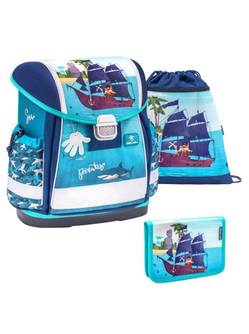 Belmil kék kalózos fiú iskolatáska szett