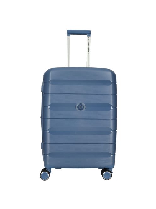 Enrico Benetti Montreal kék 4 kerekű közepes bőrönd