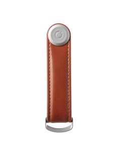   Orbitkey Organiser Leather 2.0 silver - cognac/tan bőr kulcstartó 
