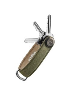   Orbitkey Waxed Canvas Key Organiser Khaki Green bőr kulcstartó 