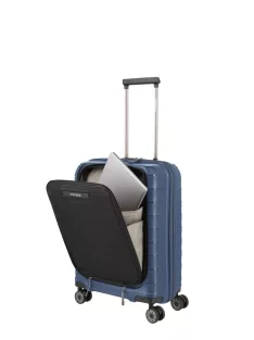 Travelite Mooby kék 4 kerekű első zsebes kabinbőrönd