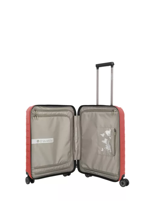 Travelite Mooby piros 4 kerekű első zsebes kabinbőrönd