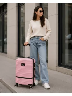 Benzi 5886 S pink bővíthető kabin bőrönd ABS