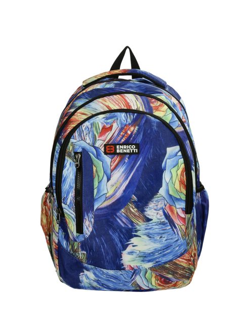 Enrico Benetti Capetown kék-színes virágos laptoptartós hátizsák 15"