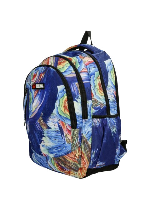 Enrico Benetti Capetown kék-színes virágos laptoptartós hátizsák 15"