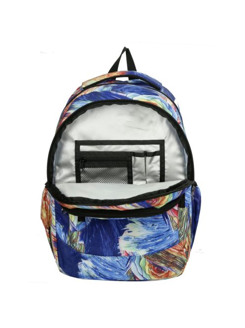 Enrico Benetti Capetown kék-színes virágos laptoptartós hátizsák 15"