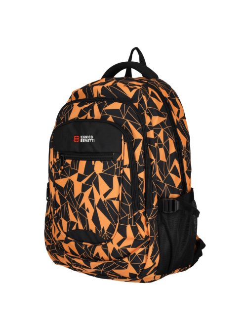 Enrico Benetti Santa Cruz fekete-narancssárga mintás laptoptartós hátizsák 17,3"