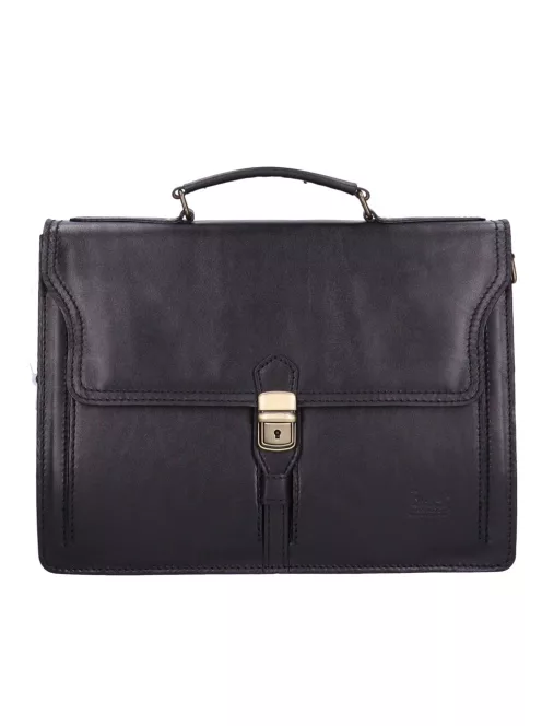 Aktatáska 1722 Bőr 2 rekeszes fekete kicsi