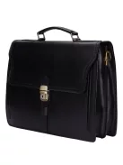 Aktatáska 1722 Bőr 2 rekeszes fekete kicsi