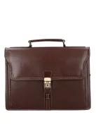 Aktatáska 1722 Bőr 2 rekeszes sötét barna kisebb