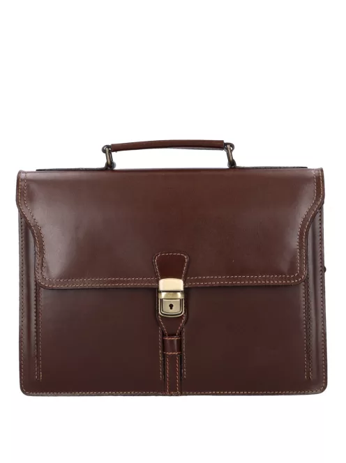 Aktatáska 1722 Bőr 2 rekeszes sötét barna kisebb