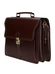 Aktatáska 1722 Bőr 2 rekeszes sötét barna kisebb