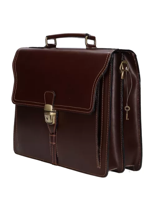 Aktatáska 1722 Bőr 2 rekeszes sötét barna kisebb