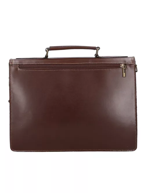 Aktatáska 1722 Bőr 2 rekeszes sötét barna kisebb