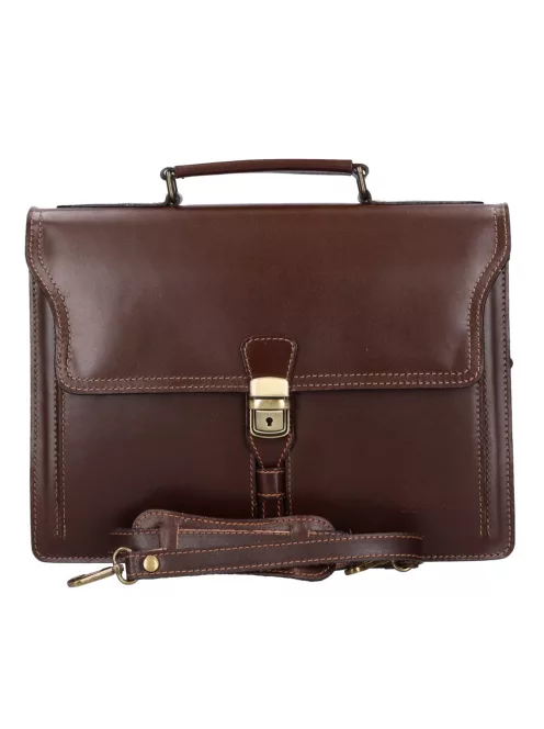 Aktatáska 1722 Bőr 2 rekeszes sötét barna kisebb