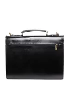 VALÓDI BŐR 2 rekeszes fekete nagy férfi aktatáska