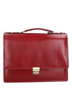 Divatos 1725 bőr 2 rekeszes piros közepes aktatáska