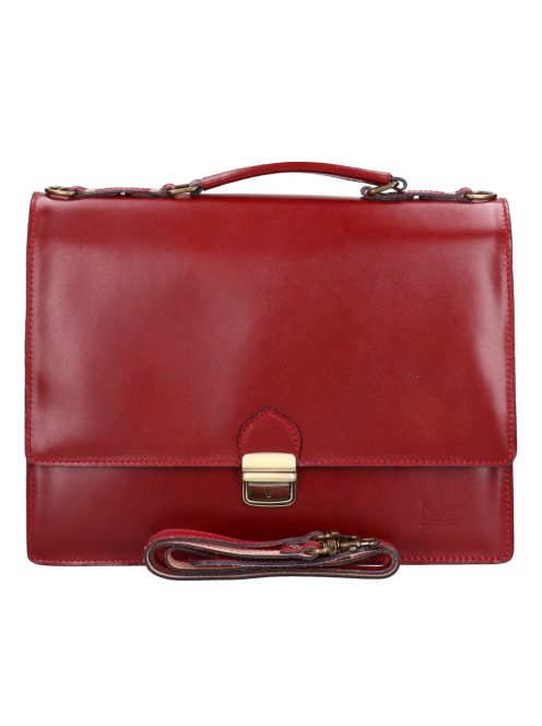 Divatos 1725 bőr 2 rekeszes piros közepes aktatáska