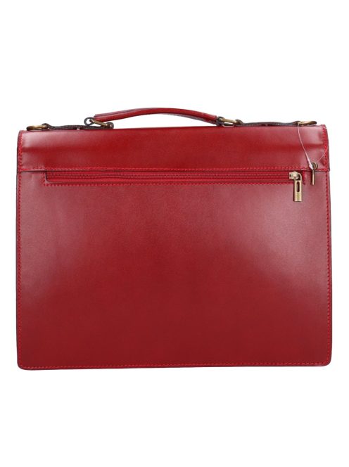 Divatos 1725 bőr 2 rekeszes piros közepes aktatáska