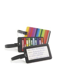 TRAVELITE színes csíkos bőröncímke