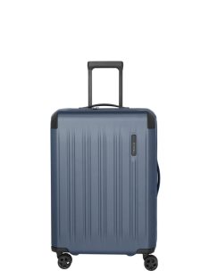   Travelite Dynamiic kék 4 kerekű bővíthető közepes bőrönd