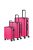 Travelite Cruise rózsaszín 4 kerekű 3 részes bőrönd szett