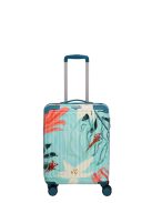 Travelite Cruise türkiz virágos 4 kerekű kabinbőrönd